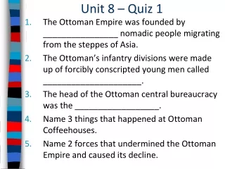 Unit 8 – Quiz 1