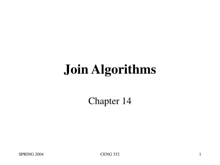 join algorithms