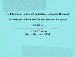 Tierza Loskota Kerry Kleyman, Ph.d.