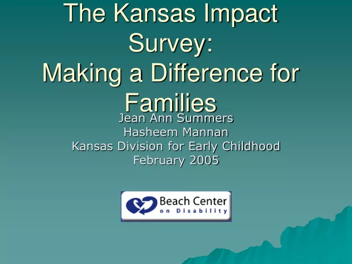 the kansas impact survey making a difference for families