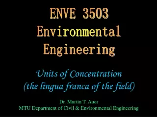 ENVE 3503 Environmental Engineering