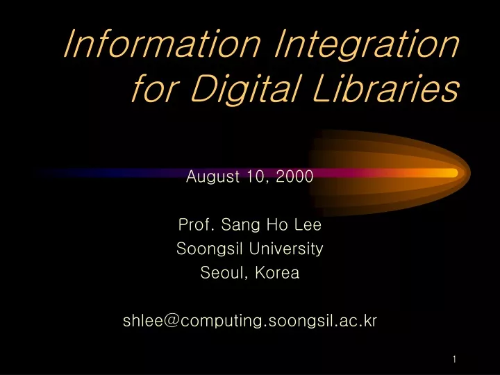 information integration for digital libraries
