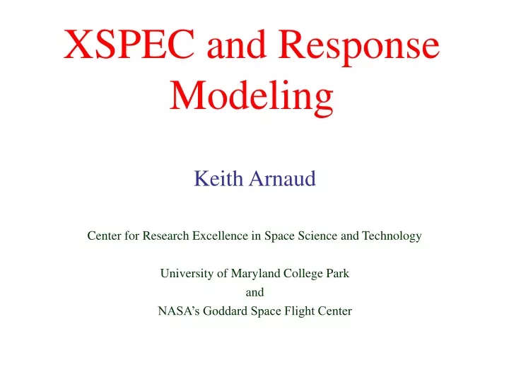 xspec and response modeling