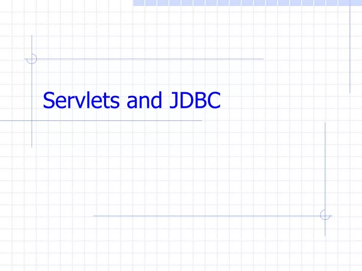 servlets and jdbc