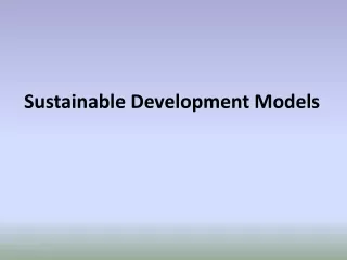 Sustainable Development Models