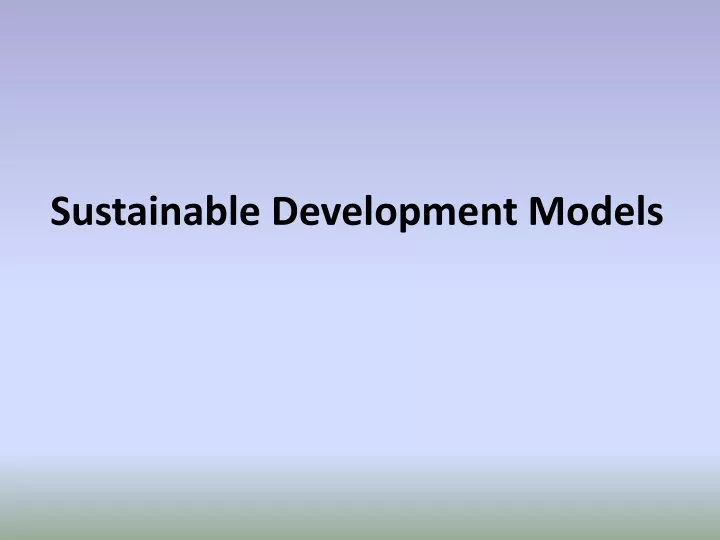 sustainable development models