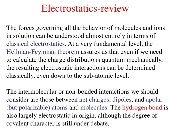 electrostatics review