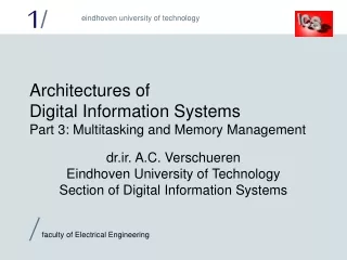 Architectures of Digital Information Systems Part 3: Multitasking and Memory Management
