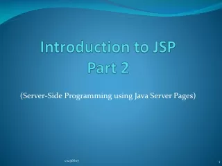Introduction to  JSP Part 2