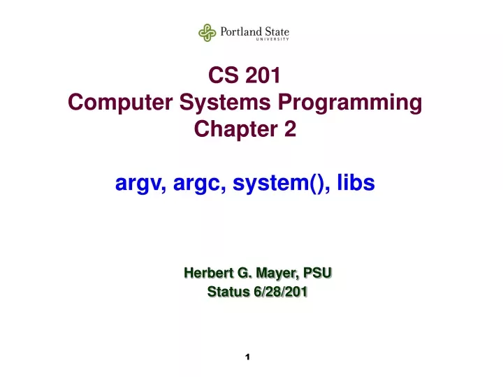 cs 201 computer systems programming chapter