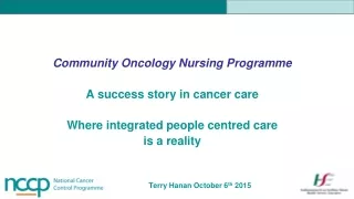 Community Oncology Nursing Programme A success story in cancer care