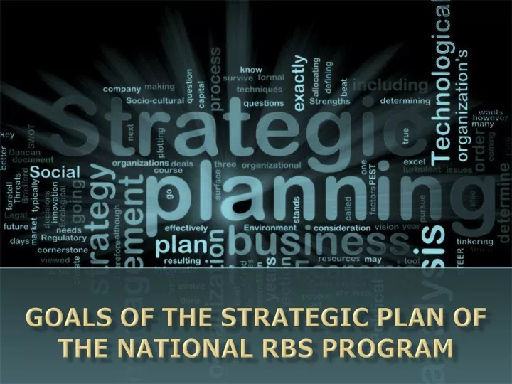 goals of the strategic plan of the national rbs program