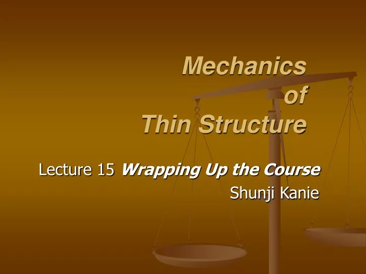 mechanics of thin structure