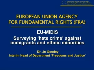 EUROPEAN UNION AGENCY  FOR FUNDAMENTAL RIGHTS (FRA)
