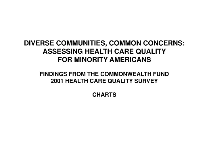 diverse communities common concerns assessing