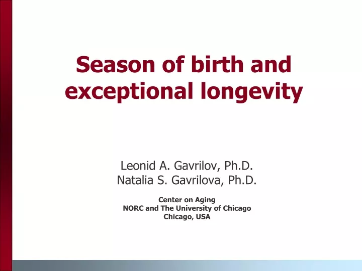 season of birth and exceptional longevity