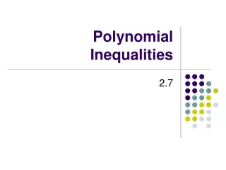 Polynomial Inequalities