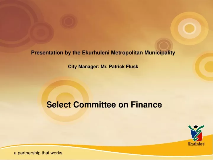 select committee on finance