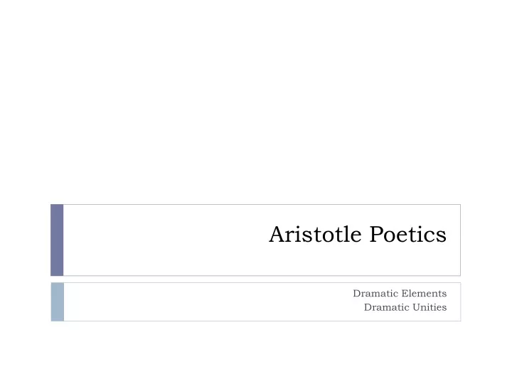 aristotle poetics