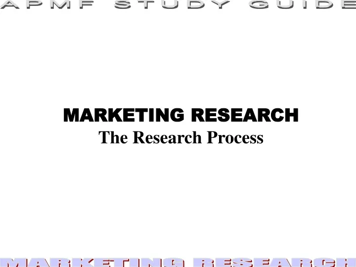 marketing research the research process