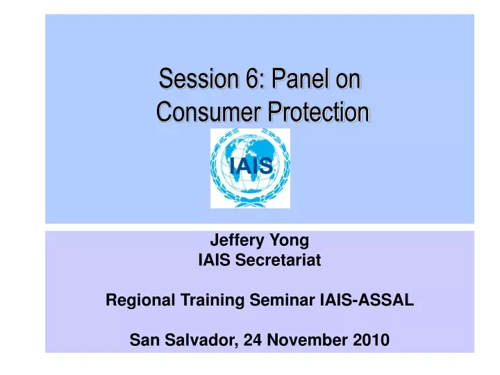 session 6 panel on consumer protection