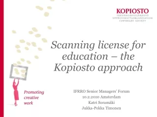 Scanning license for education – the Kopiosto approach