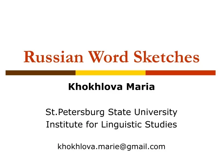 russian word sketches