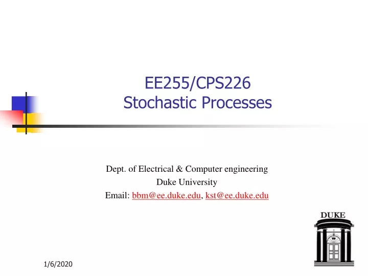 ee255 cps226 stochastic processes