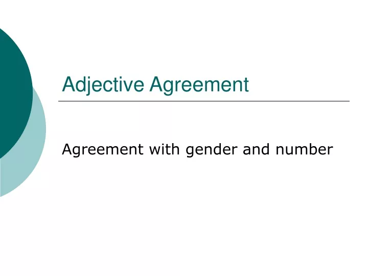 adjective agreement