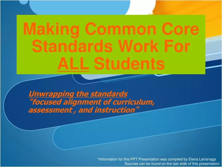making common core standards work for all students
