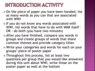 Introduction Activity