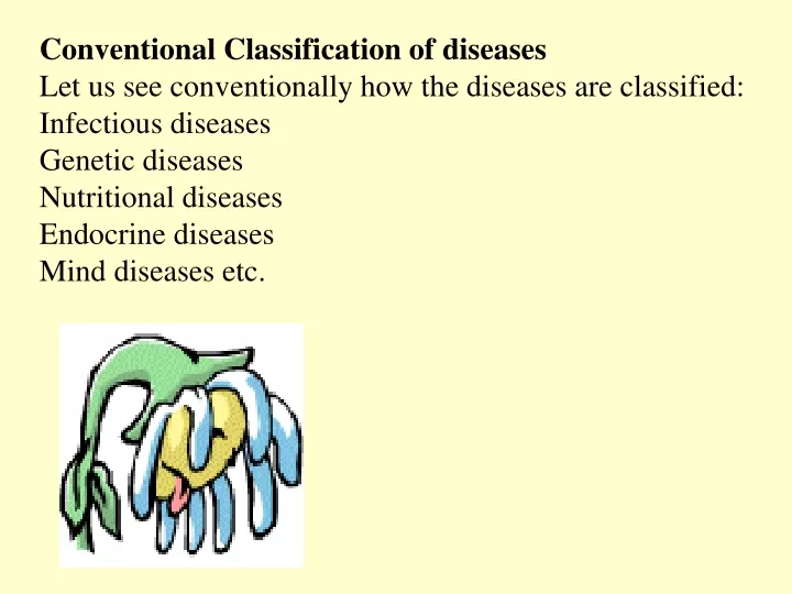 conventional classification of diseases