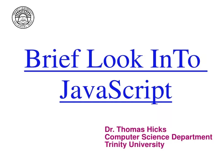 brief look into javascript