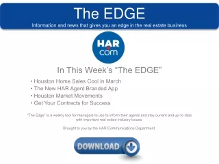The EDGE Information and news that gives you an edge in the real estate business
