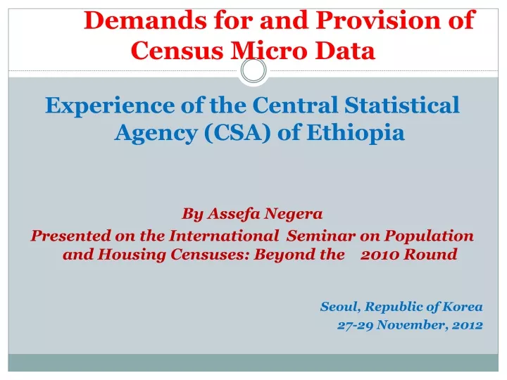 demands for and provision of census micro data