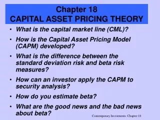 Chapter 18  CAPITAL ASSET PRICING THEORY