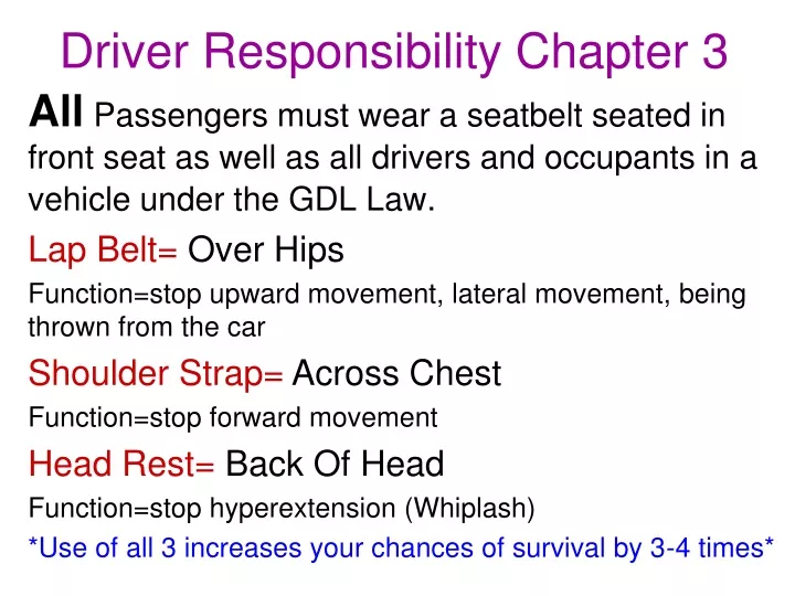 driver responsibility chapter 3