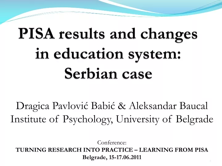 pisa results and changes in education system serbian case