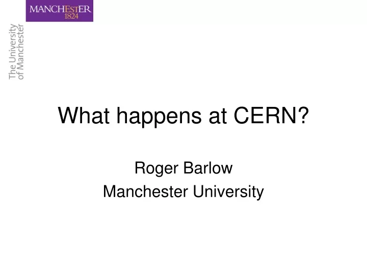 what happens at cern