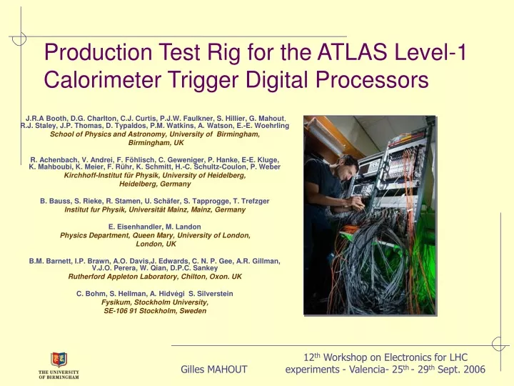 production test rig for the atlas level 1 calorimeter trigger digital processors