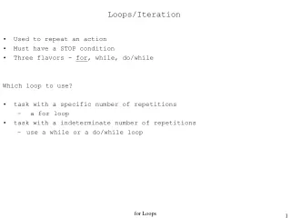 Loops/Iteration