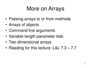 More on Arrays