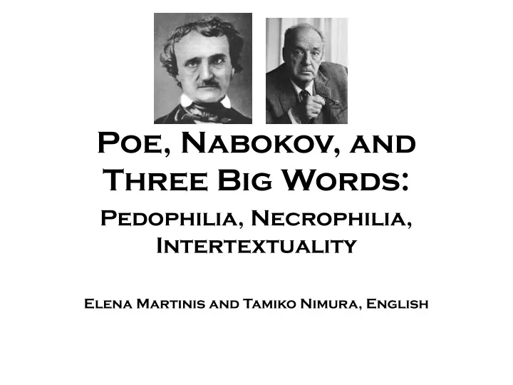 poe nabokov and three big words