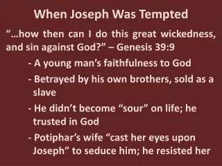 When Joseph Was Tempted