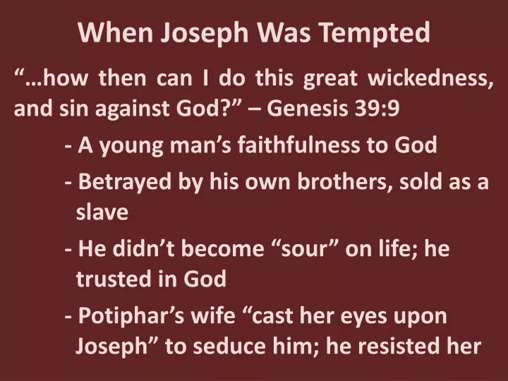 when joseph was tempted