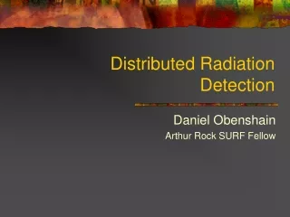 Distributed Radiation Detection