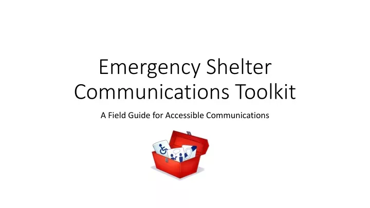 emergency shelter communications toolkit