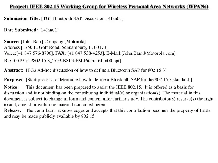 project ieee 802 15 working group for wireless