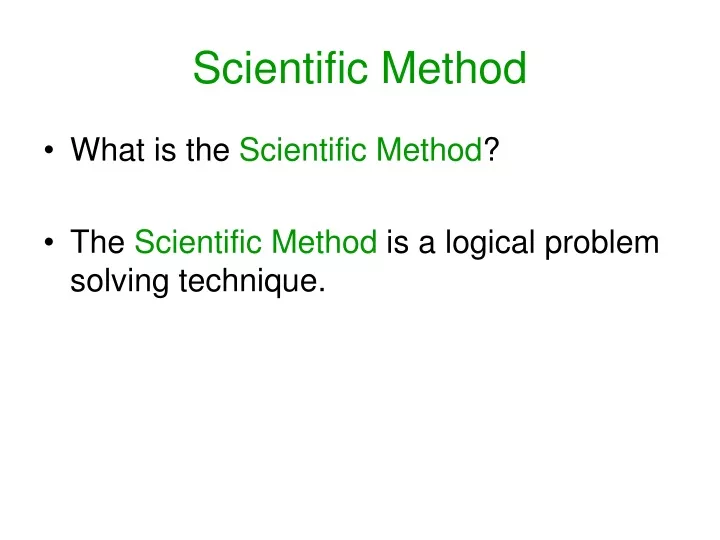 scientific method