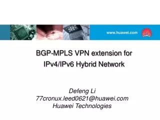 BGP-MPLS VPN extension for IPv4/IPv6 Hybrid Network